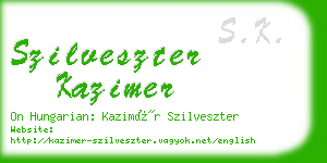 szilveszter kazimer business card